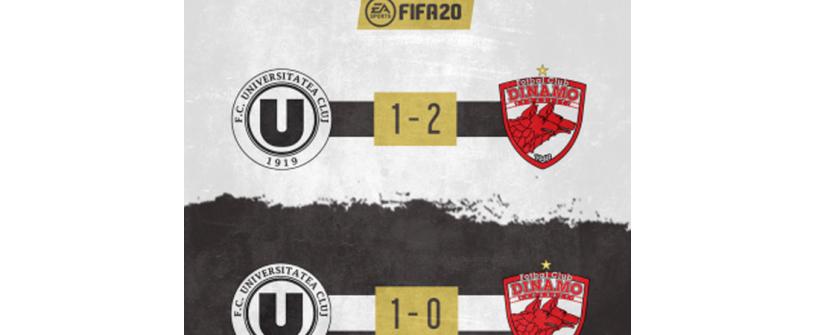 Meciurile caritabile de FIFA Pro Clubs dintre FC Universitatea Cluj și Dinamo București au strâns 22.090 lei pentru Spitalul Clinic de Boli Infecțioase Cluj-Napoca