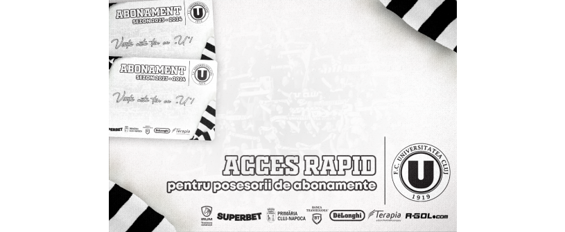Acces rapid pentru abonați la meciurile de pe Cluj Arena