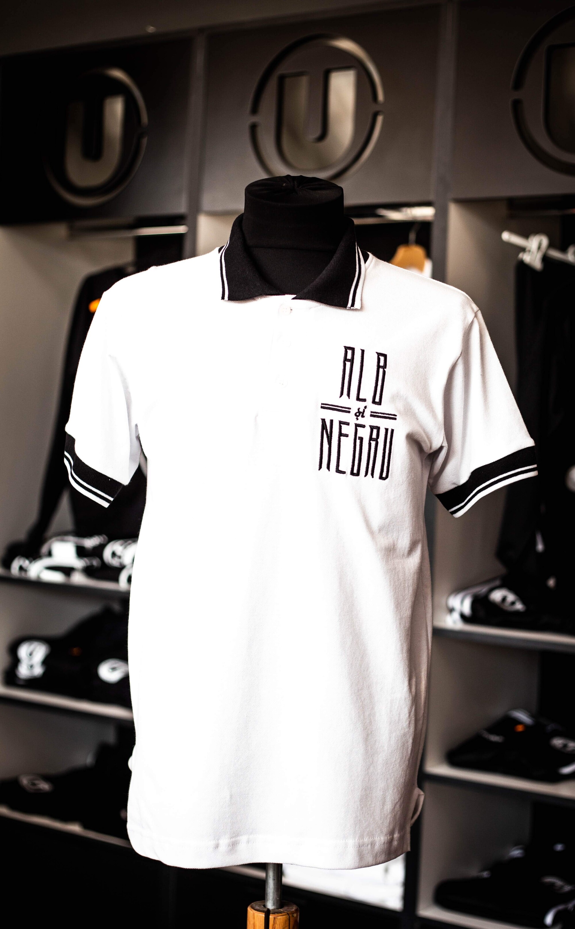 Tricou Polo Alb și Negru F C Universitatea Cluj