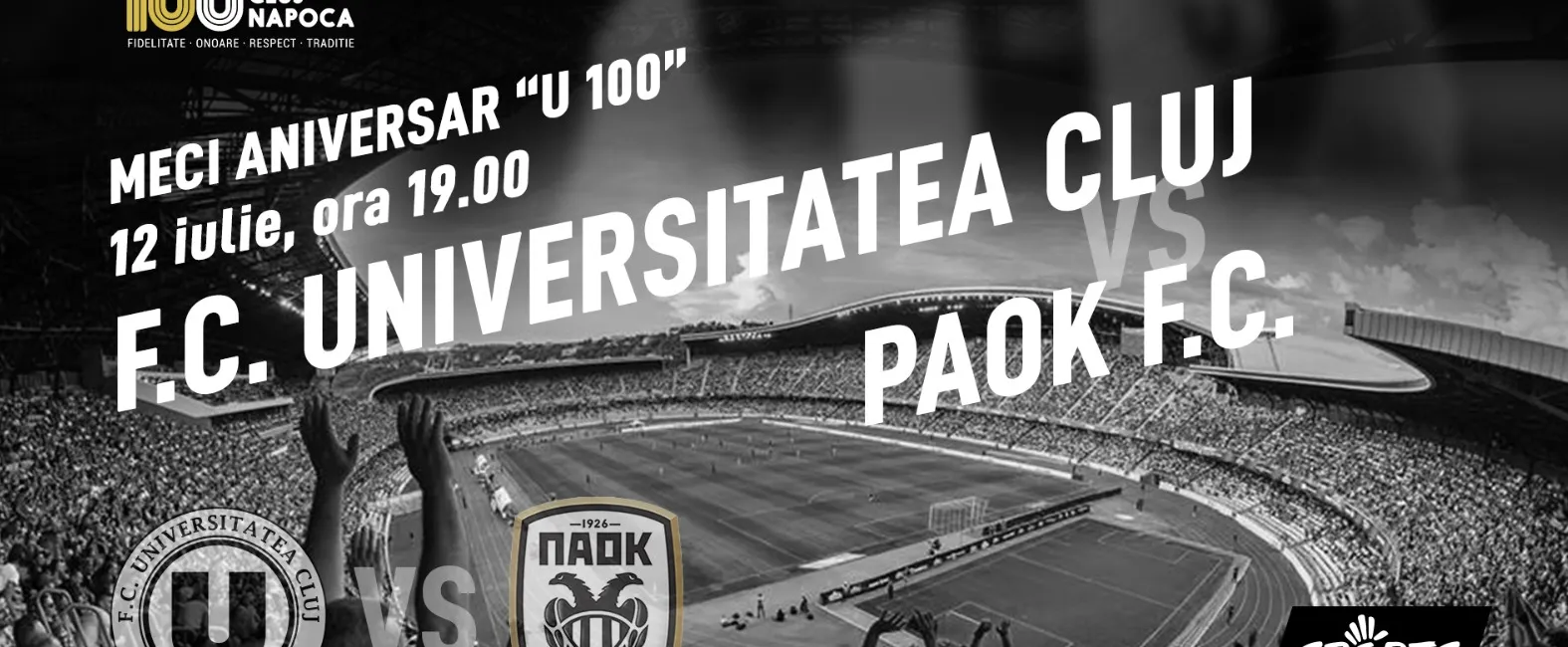 Ne mai despart câteva zile de amicalul de gală FC Universitatea Cluj - PAOK Salonic