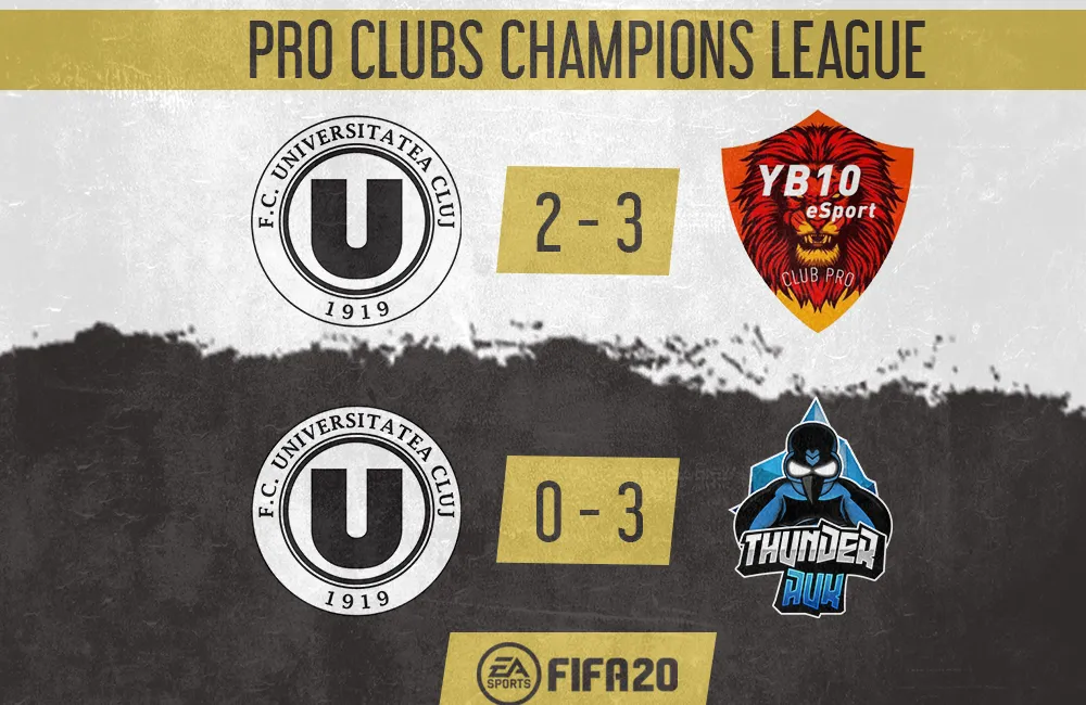 Încă două jocuri pentru echipa de eSports în Pro Clubs Champions League