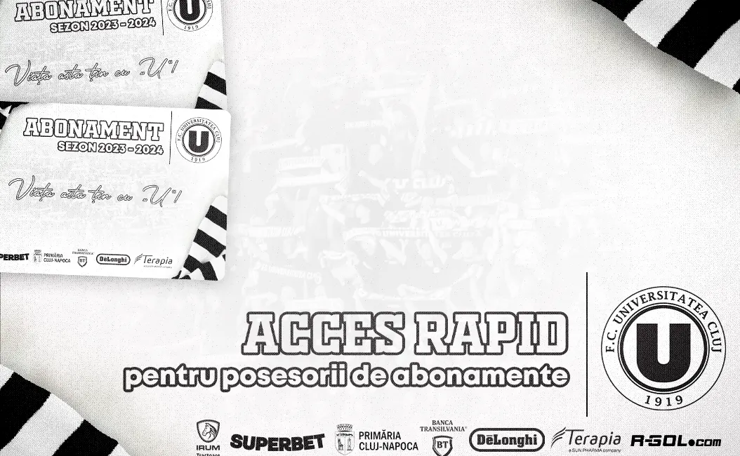 Acces rapid pentru abonați la meciurile de pe Cluj Arena