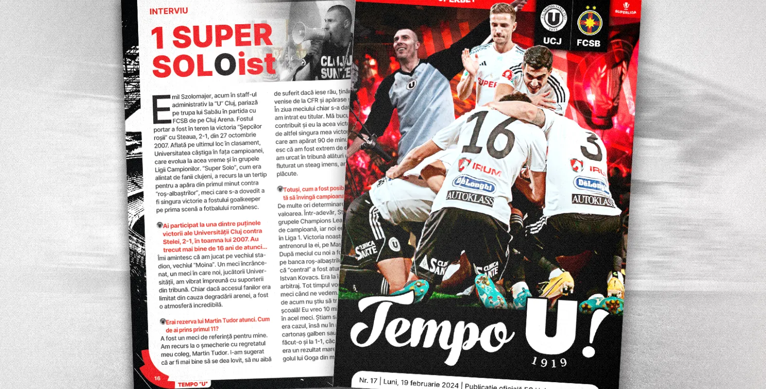 Tempo ”U” nr. 17 - programul de joc al partidei dintre ”U” și FCSB