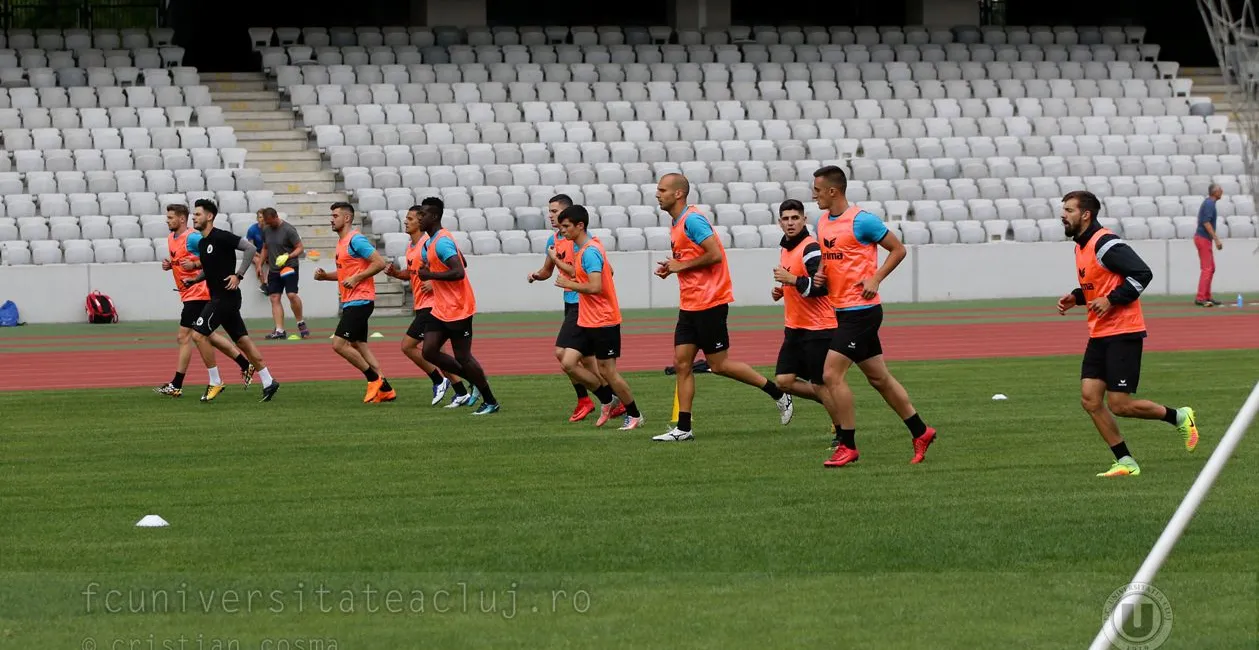 Reunire pentru Liga 2. 24 de fotbaliști la antrenamentul de pe Cluj Arena