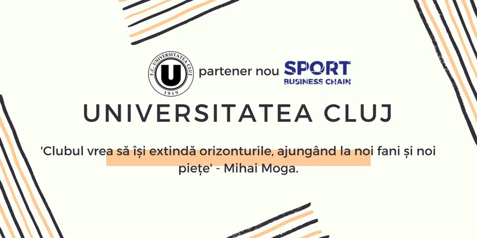 FC Universitatea Cluj este partener Sport Business Chain. Internship într-unul dintre departamentele clubului pentru un tânăr pasionat de fotbal