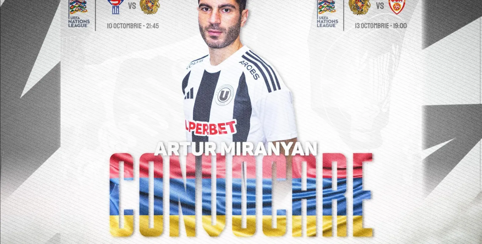 Artur Miranyan la prima convocare după transferul la ”U”