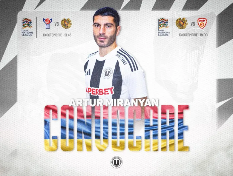 Artur Miranyan la prima convocare după transferul la ”U”