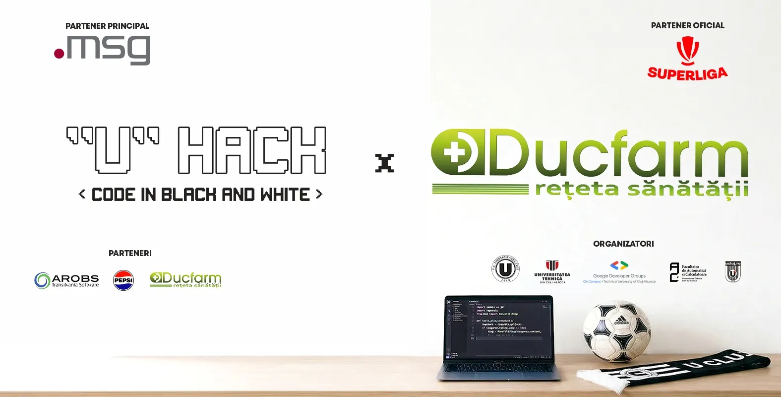 Ducfarm, noul partener de sănătate al “U” Hack! Code in Black & White