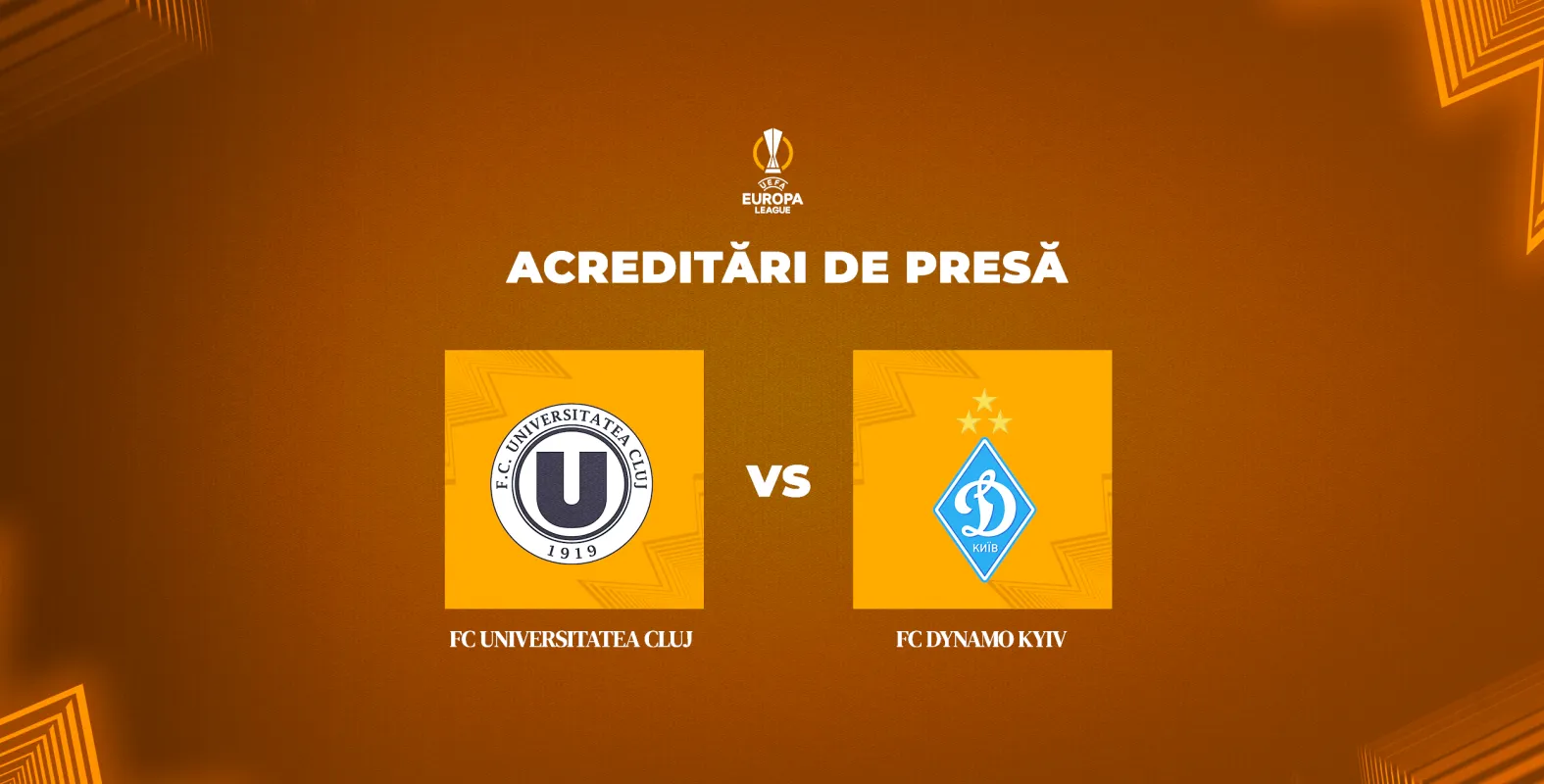 Lista reprezentanților mass-media acreditați la partida FC Universitatea Cluj - FC Dynamo Kyiv
