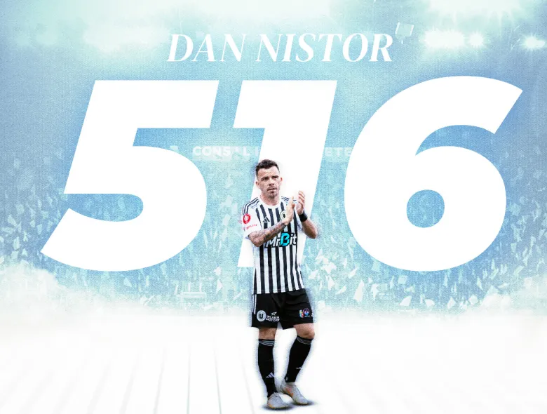 Dan 516 Nistor! „Decarul” Universității devine lider solitar în clasamentul all-time al prezențelor în Superligă